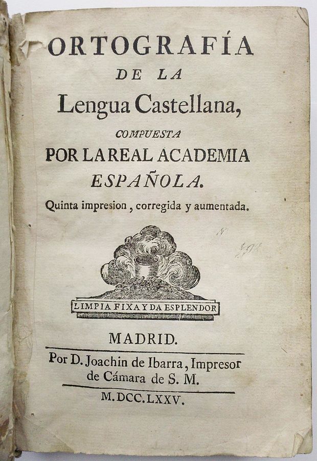 Imagen de la portada de un libro de ortografía española.