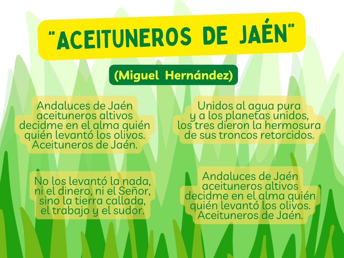 Fragmento de 'Aceituneros de Jaén', de Miguel Hernández.