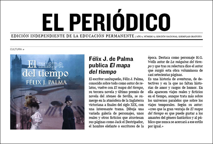 El Periódico- Felix J. Palma publica El Mapa del Tiempo