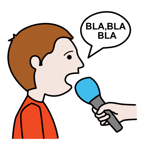 La imagen muestra a una persona a la que le están realizando una entrevista con un micrófono.