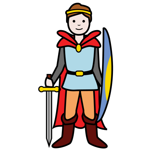 La imagen muestra a un hombre con corona y armadura.