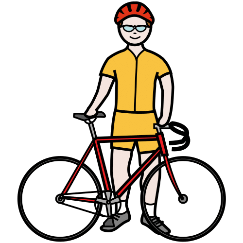 La imagen muestra un ciclista con su bicicleta.