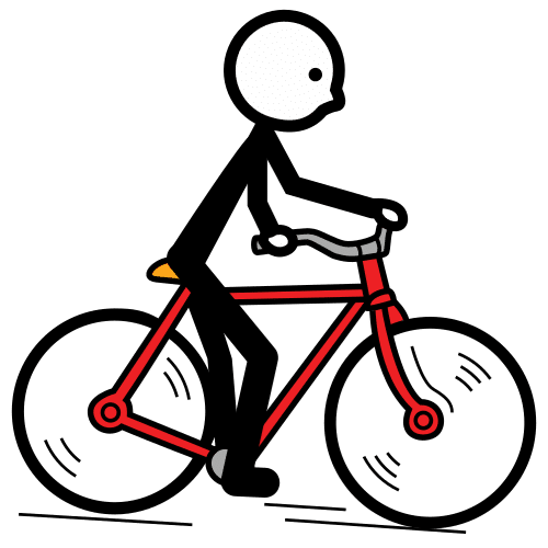 La imagen muestra una persona montando en bicicleta