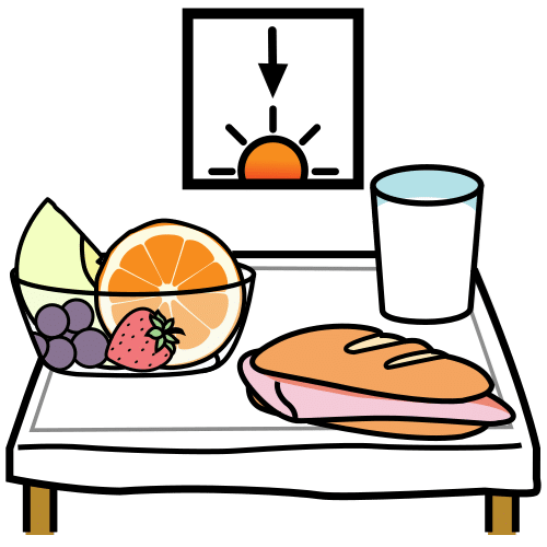 La imagen muestra una mesa junto a una ventana con productos saludables