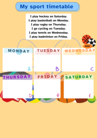 My sport timetable