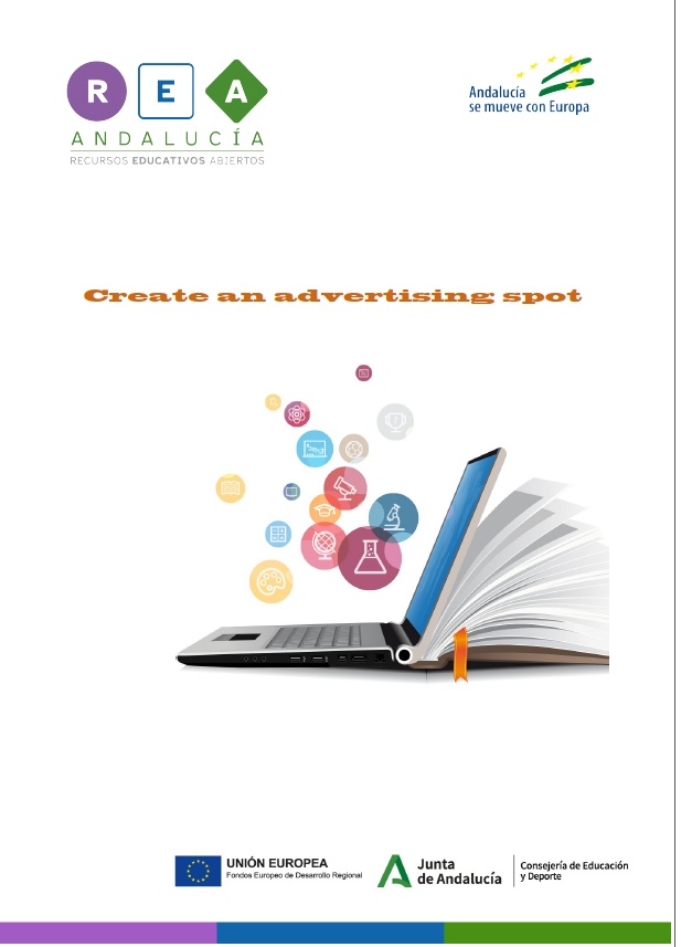 La imagen muestra la portada del documento Create an advertising spot