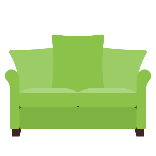 En la imagen puedes ver un sofá de color verde