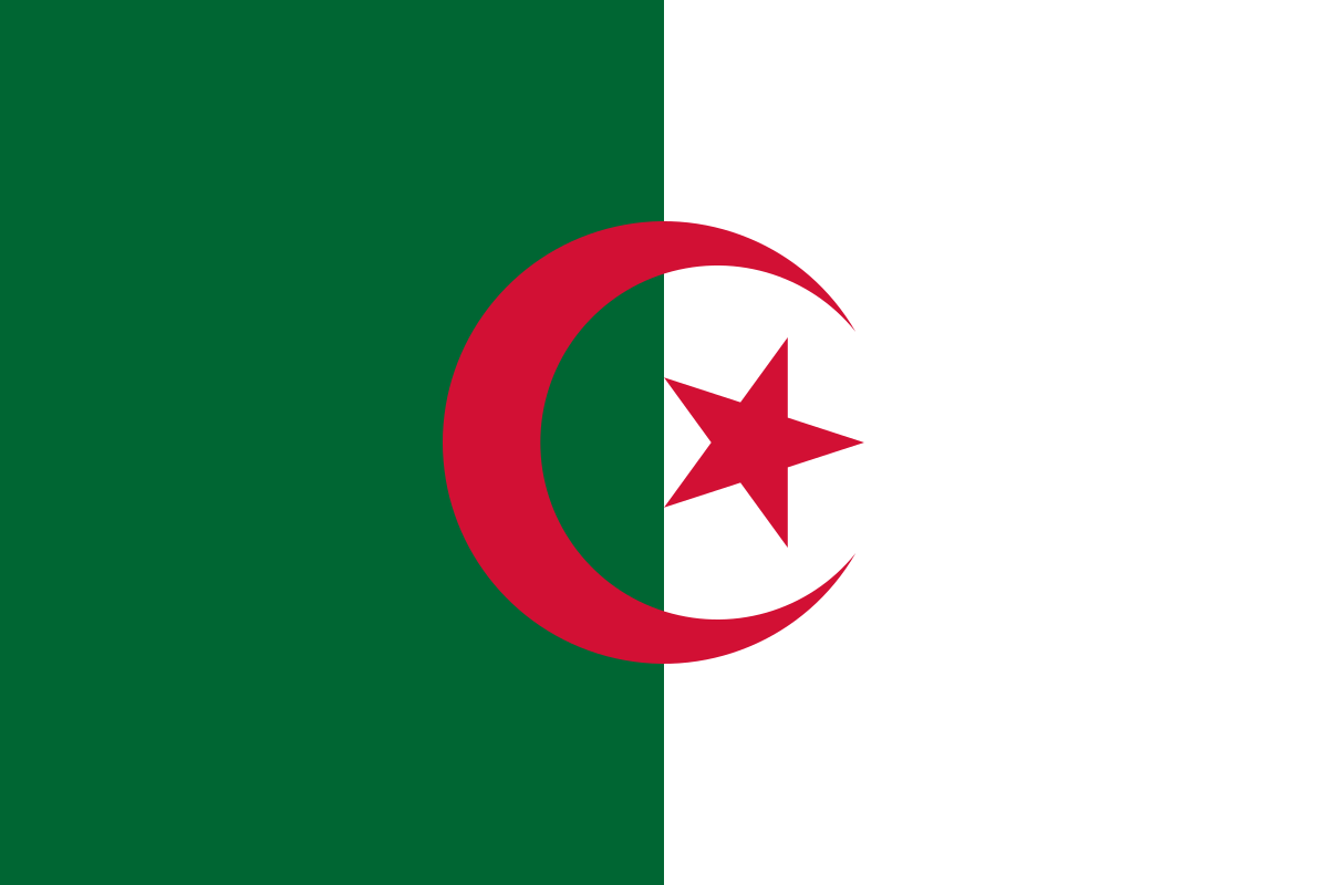 La imagen muestra la bandera del país Argelia