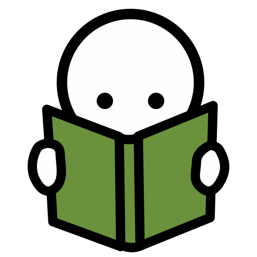 La imagen muestra el pictograma leer, una persona lee un libro que sujeta con ambas manos