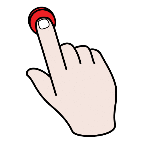 La imagen muestra el pictograma pulsar, un dedo aprieta un botón