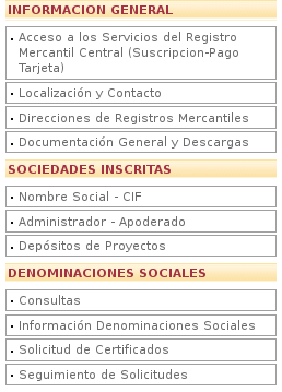 Información general del Registro Mercantil