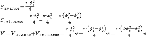 S_{\begin{verbatim}avance\end{verbatim}}= \frac{\pi\cdot \phi_e^2}{4}