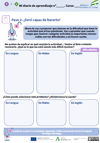 la imagen muestra el Diario de aprendizaje paso 2 para descargar
