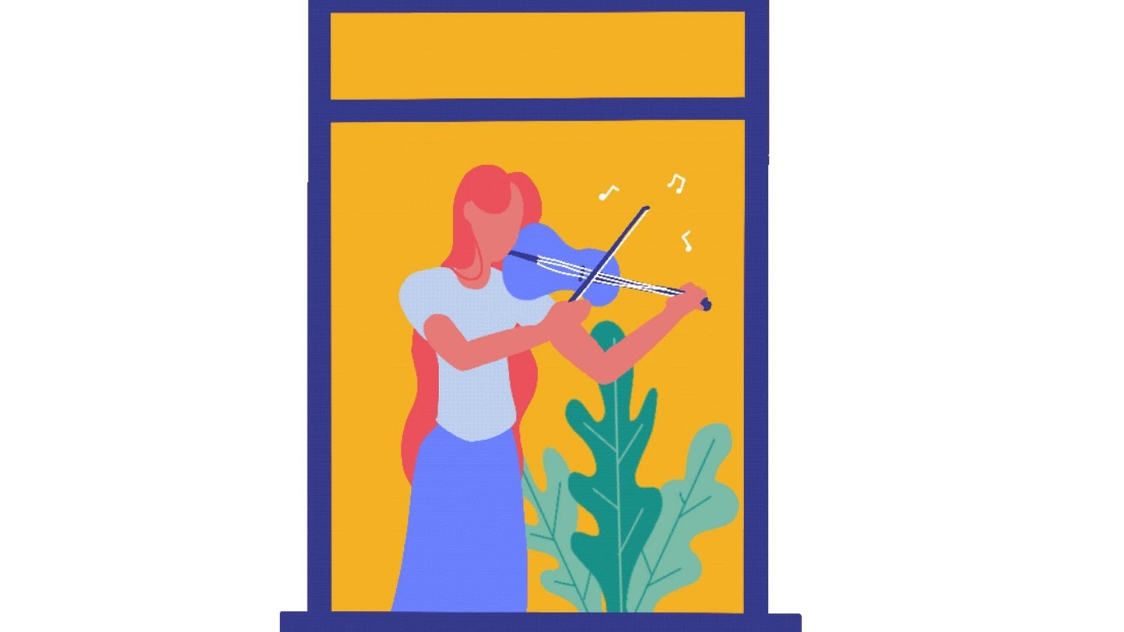 En la imagen aparece una mujer tocando el violín.