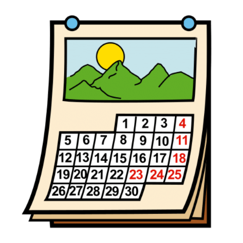 La imagen muestra un calendario.