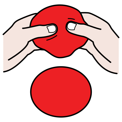 La imagen unas manos replicando un objeto rojo.