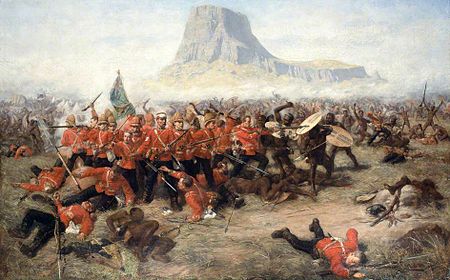 Batalla de Isandhlwana, óleo de Charles Edwin Fripp