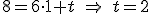 8=6 \cdot 1 + t \ \Rightarrow \ t=2