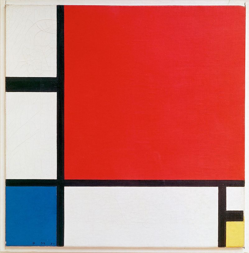 Piet Mondrian. Composición II en rojo, azul y amarillo. 1930