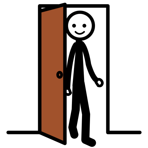 Persona entrando por una puerta