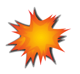La imagen muestra un icono de explosión