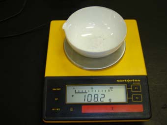 Masa de la cápsula de porcelana