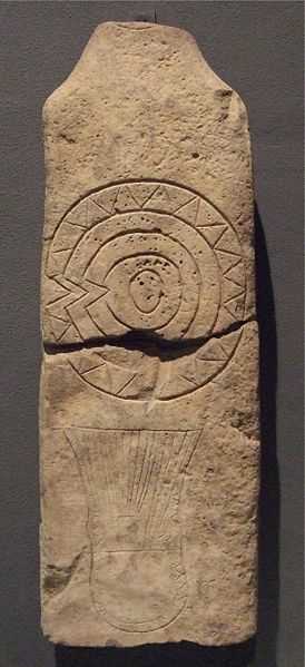 Estela funeraria de Valpalmas,Tiña del Royo, Luna, Zaragoza (1250 a 750 a.c.)