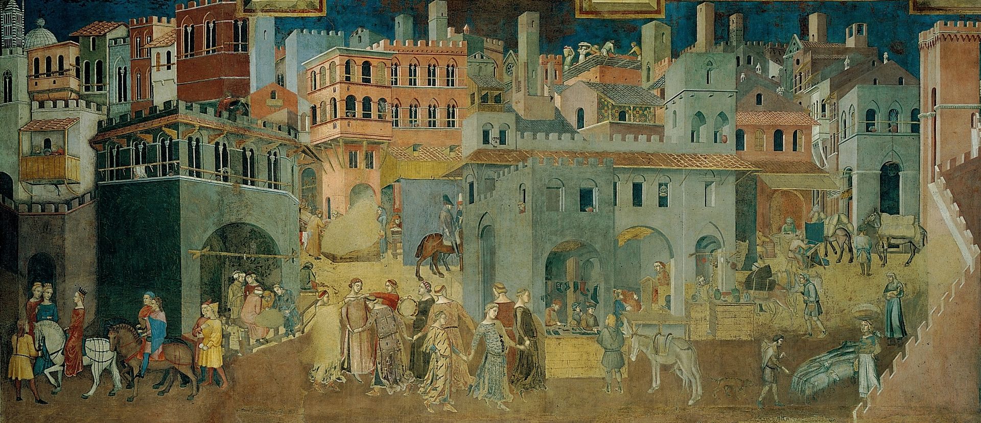 Alegoría del buen gobierno. Hermanos Lorenzetti. Siena  1337