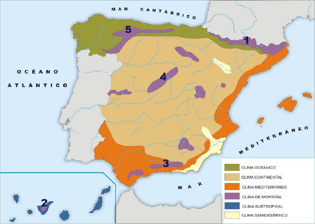 Principales dominios climáticos