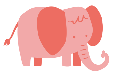 Dibujo de un elefante rosa