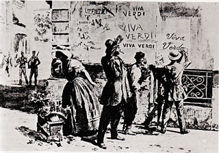El pueblo exclamando VERDI 