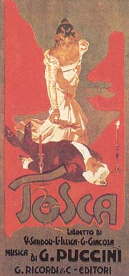 Cartel original de Tosca, de Puccini