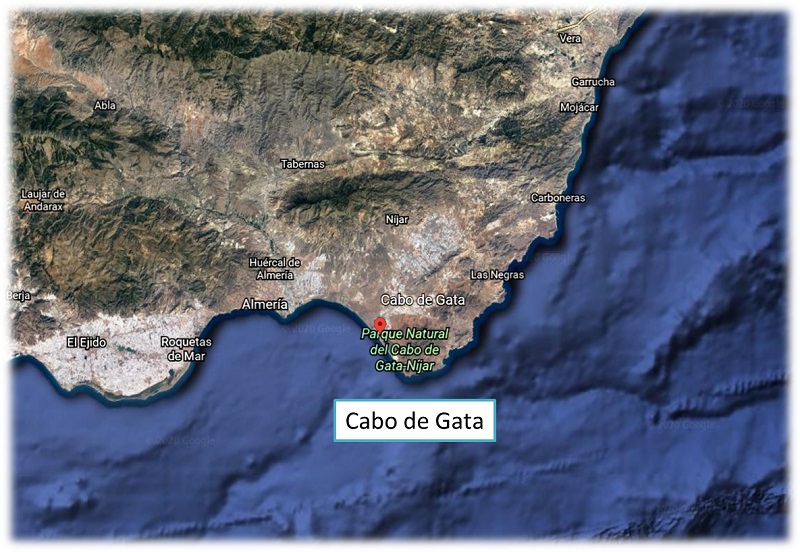 Imagen del Cabo de Gata a vista de satélite
