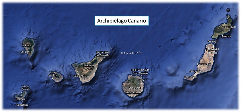 Imagen de las Islas Canarias desde un satélite