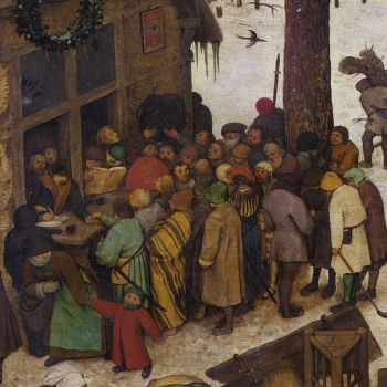 Pago de impuestos en un cuadro de Brueghel