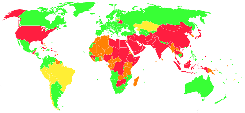 Countries with death penalty in 2010