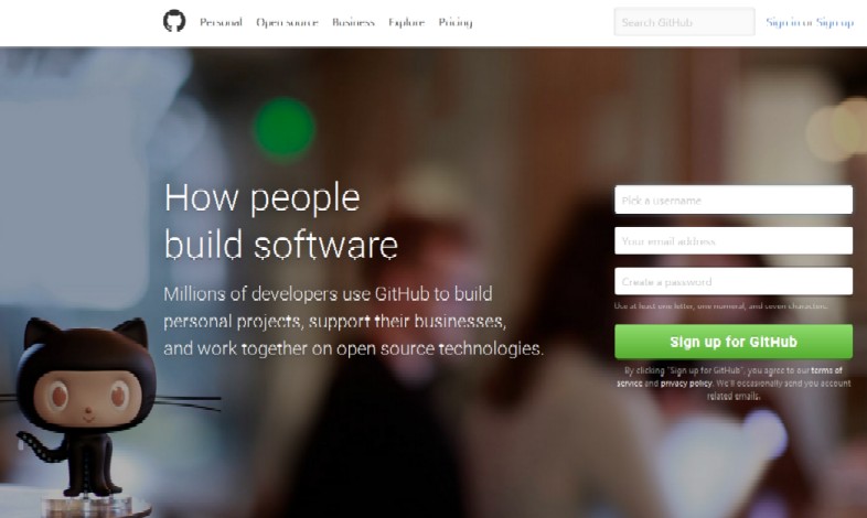 Web de GitHub. Haz clic para acceder a GitHub.