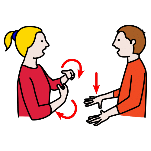 Dos personas hablando con la lengua de signos