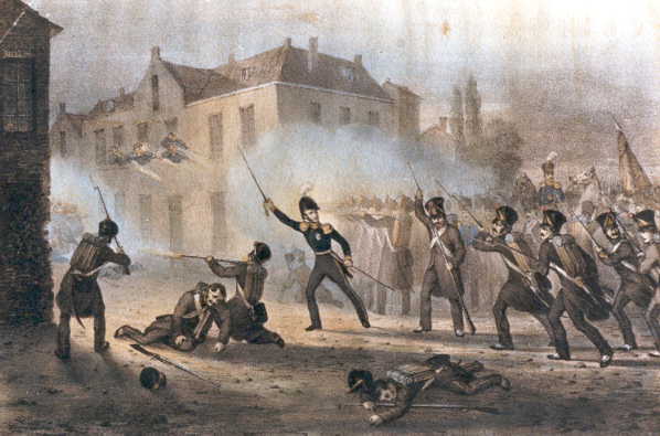  Tropas holandesas reprimiendo la revolución en Bélgica