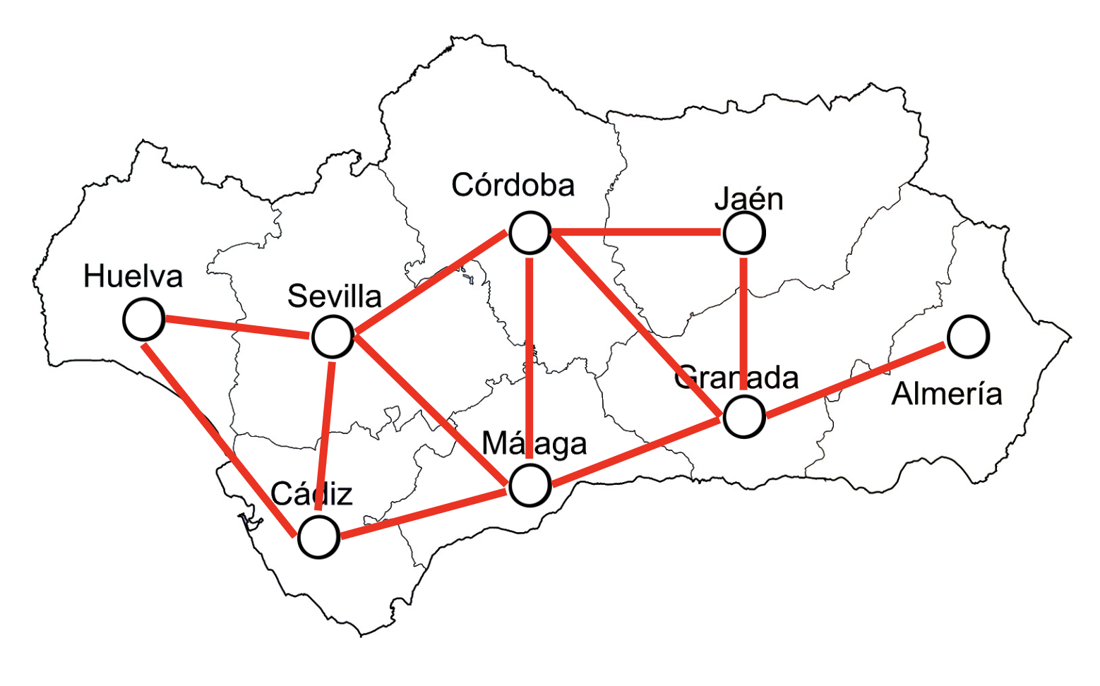 Grafo provincias de Andalucía