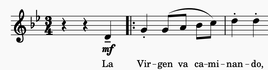 Comienzo anacrúsico. Comienzo anacrúsico.