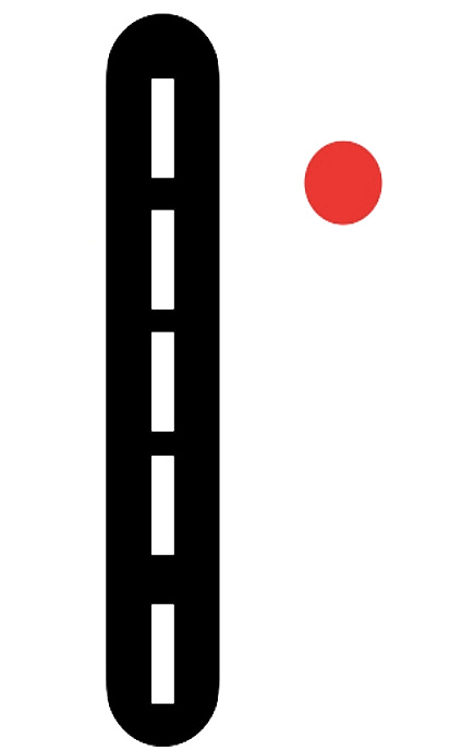Imagen de una carretera y un punto rojo a su derecha