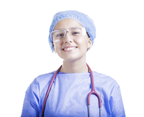 Imagen de una joven doctora con un fonendoscopio