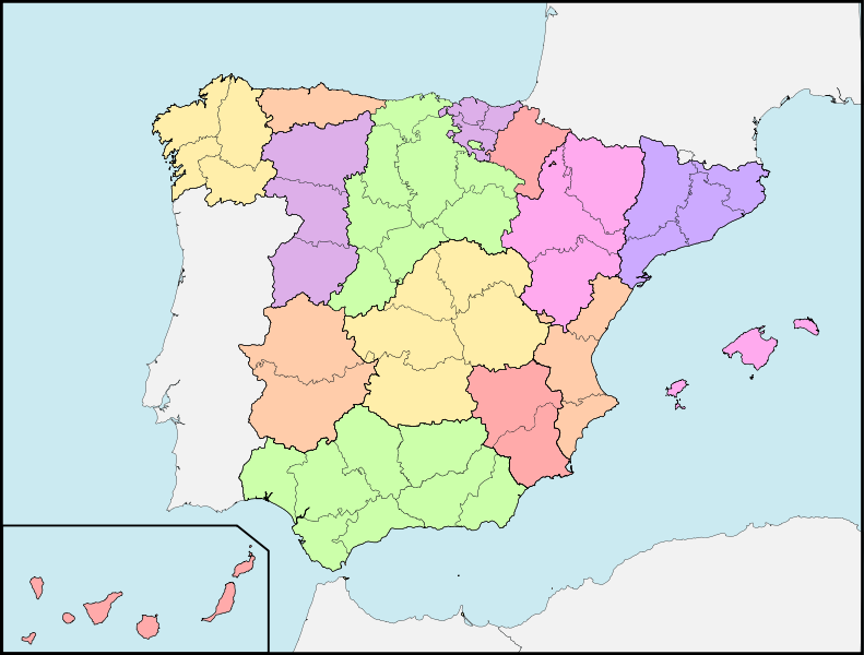 La división tradicional de las regiones franquistas de carácter histórico tiene su origen en la división provincial que se llevó a cabo en 1833.