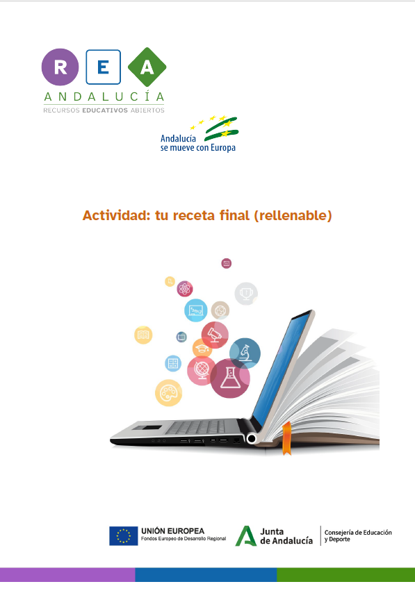 Ficha para la actividad de tu receta final rellenable