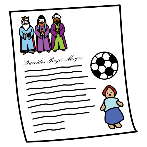 Una carta escrita para los Reyes Magos.