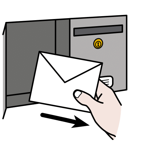 Carta Una persona recogiendo una carta en papel de un buzón.