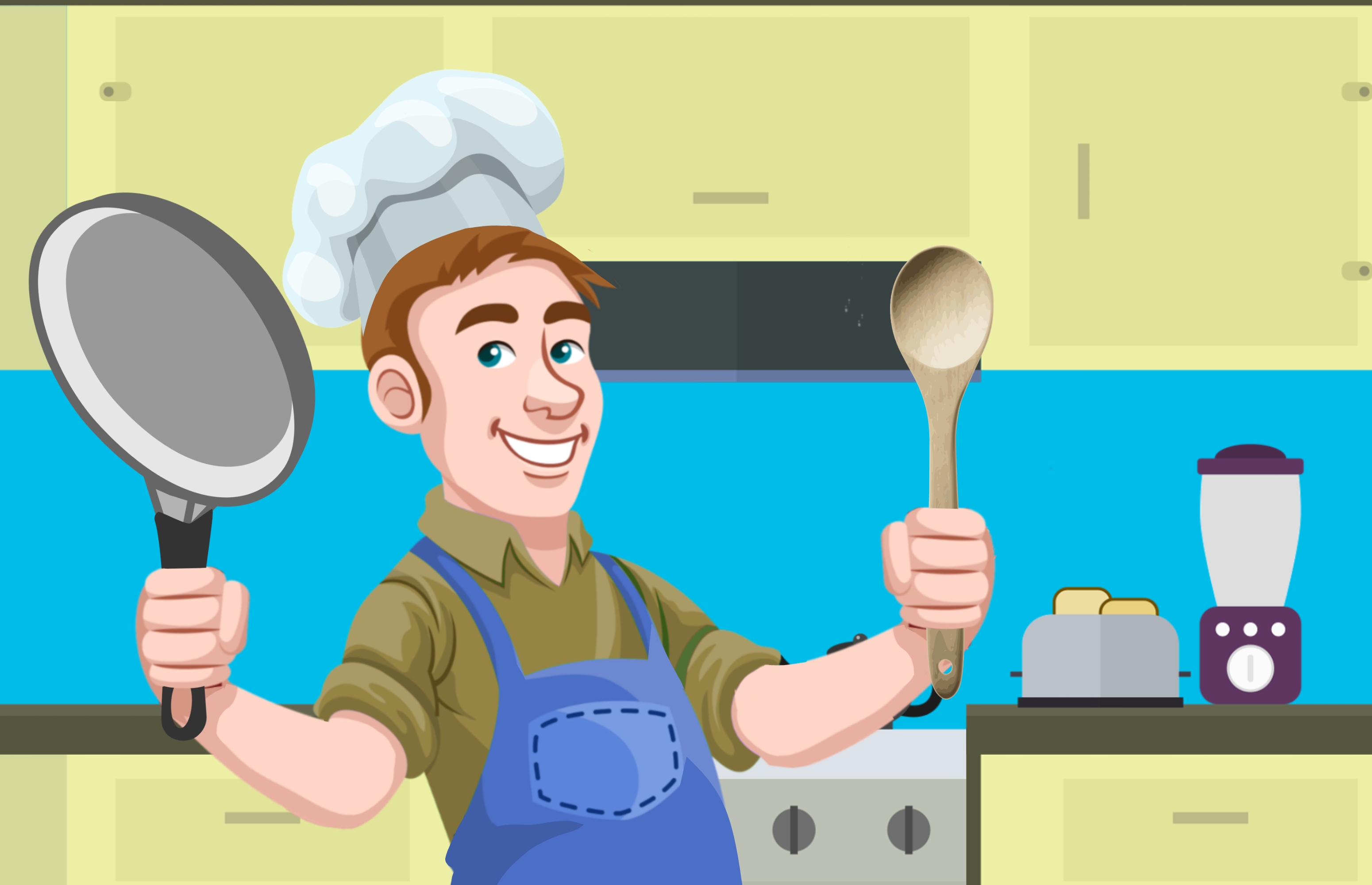 Un cocinero se dispone  a comenzar a cocinar