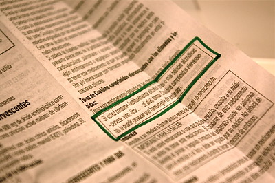 Prospecto Un prospecto de un medicamento.