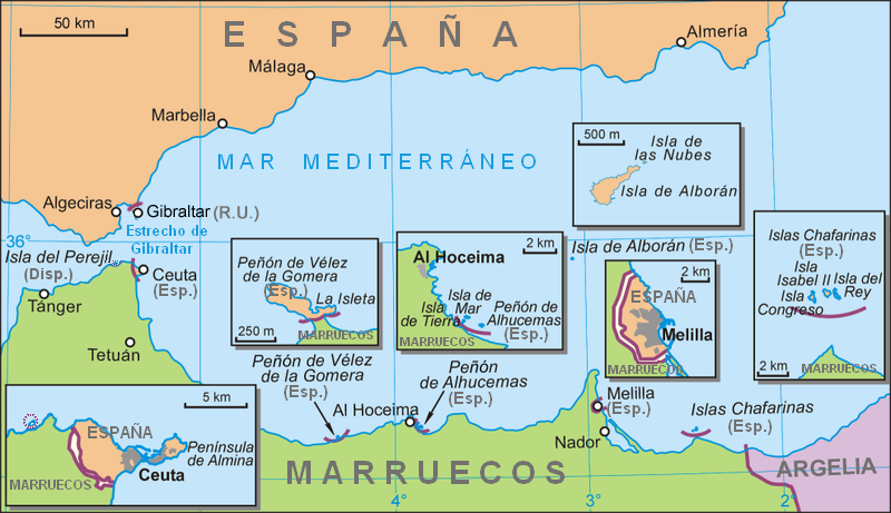 Territorios españoles en el norte de África y en el mar de Alborán